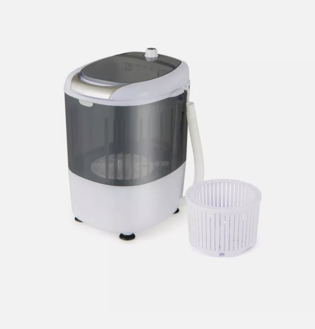 Total Tactic FP10768US-GR Portable Mini Washing Machine Semi-Automatic Washer & Spinner Combo With Single Tub, Grey