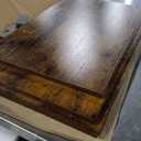 Tatub 24" Folding C Shaped End Table Set of 4, Small Sofa Side Laptop Desk, Couch TV Tray Table for Living Room, Bedroom, Rustic Brown