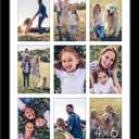 Americanflat 4x6 Collage Picture Frame with Polished Plexiglass - Multi Picture Frames Fit Nine 4x6 Photos or Use as One 14x20 Frame for Wall Display - Signature Collection - Black