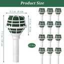 12 PCS Bouquet Holders, Floral Foam Handle with Cage for Fresh & Artificial Flowers, Wedding Bridal Bouquet Supplies for DIY Arrangements (Green Foam, White Handle)