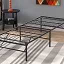 14 Inch High Twin Bed Frame,Foldable Metal Platform Bed Frame with Steel Slat Support,Noise Free,No Box Spring Needed,Under Bed Storage,Easy Assembly,Heavy Duty Twin Size Bed Frame for Bedroom