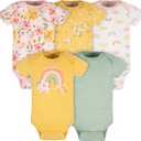 Onesies Brand baby-girls 6-pack Short Sleeve Mix & Match Bodysuits, 6-9M
