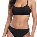 Beautikini Period Swimwear for Teens Menstrual Leakproof Spaghetti Straps Period Bikini Period Bathing Suits for Teen Girls (X-Small, Black)
