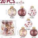 Christmas Ornaments Ball Set-Shatterproof Clear Plastic Decorative Baubles for Xmas Tree House Holiday Wedding Party Decoration,20cs Rose Gold (Style 4)