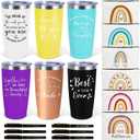 Administrative Professional Day Gifts, 6 Set Employee Appreciation Gifts Bulk, Gift for Coworkers Teachers Nurses, 20 OZ Inspirational Tumbler Makeup Bags Pen Thank You Gift For Women Men Team Staffs (Mixed Style)