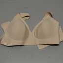 Vertvie Jelly Wireless Bras for Women Push Up Plunge Seamless T-Shirt Bras No Underwire Supportive Full Coverage Bralettes (Beige, M)