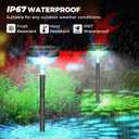 Kingsyard 8 Pack Solar Pathway Lights Outdoor Waterproof IP67, Bright Color Changing & Warm White LED Solar Lights for Outside Garden Yard Landscape Path Christmas Walkway Decor