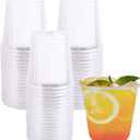 100 Pcs Disposable Stemless Glasses Plastic Cups Disposable Cold Party Drinking Cups Wine Glasses for Meeting Weddings Birthdays Cocktail Christmas Party Supplies (Clear,12 oz)