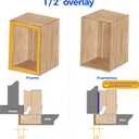 Ravinte 60 Pack 30 Pairs Short Arm Kitchen Cabinet Hinges for 1/2 Inch Overlay Cabinet, Brushed Nickel 105 Degree Opening Angle Hinges, Soft Close Concealed with Mounting Screws for Face Frame Door