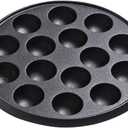 Cast Iron Pancake Pan, Non-Stick Takoyaki Pan with 15 Holes, Escargot Plate for Snails and Meatballs, Poffertjes Dutch Pancake Pan Takoyaki Maker for Home Kitchen(SIZE:Pan Only)