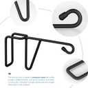 4 Pack Vinyl Fence Hooks, Patio Hangers Decorative Black Powder Coated Steel Fence Hangers Suitable for Hanging Flower Baskets - Wind Chimes - Planters - Bird Feeders -Lights (4 Pack-Black)