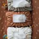 Baby Wipes Cover  Universal Size, One Size Fits All Wipes Packages | Muslin Cotton Tissue Cover for Nursery, Diaper Bag & Changing Table, Station | Gingham & Neutral Patterns (Cream Daisy)
