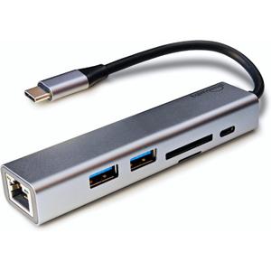 USB-C Ethernet Adapter with 100W Charging Port & Multiport Hub - Gigabit Ethernet Adapter, 5GB USB 3.0, SD/FT for Laptops, MacBooks, Chromebooks & More