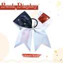 8PCS Glitter Cheer Bow Large Cheer Bows Rhinestones Hair Bows Girls 8"Cheerleading Bows Bulk Elastic Band Ponytail Holder for Teen Girls College Sports Competition
