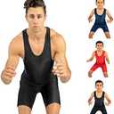 Solid Black wrestling singlet size XL