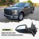 Left driver Side Door Mirror with Blind Spot Glass Power Fits 2015-2020 Ford F150 Without Turn Signal Light Non-Heated (3Pins) Replaces: ‎FL3Z17683AK