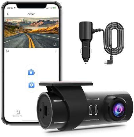 Dash Cam Front WiFi, 1080P Dash Camera for Car Without Screen, Night Vision, Parking Monitor, WDR, G-Sensor, Loop Recording