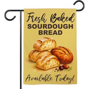 TODOLIA (12"x18") Fresh Baked Sourdough Bread Available Garden Flag Double Sided, Self Serve Farm Stand Outdoor Decoration Yard House Porch Patio, Farmer Baker Gift For Family, Friends (no flagpole)