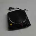 OVENTE Electric Countertop Single Burner, 1000W Cooktop with 7.25 Inch Cast Iron Hot Plate, 5 Level Temperature Control, Compact Cooking Stove and Easy to Clean Stainless Steel Base, Black BGS101B
