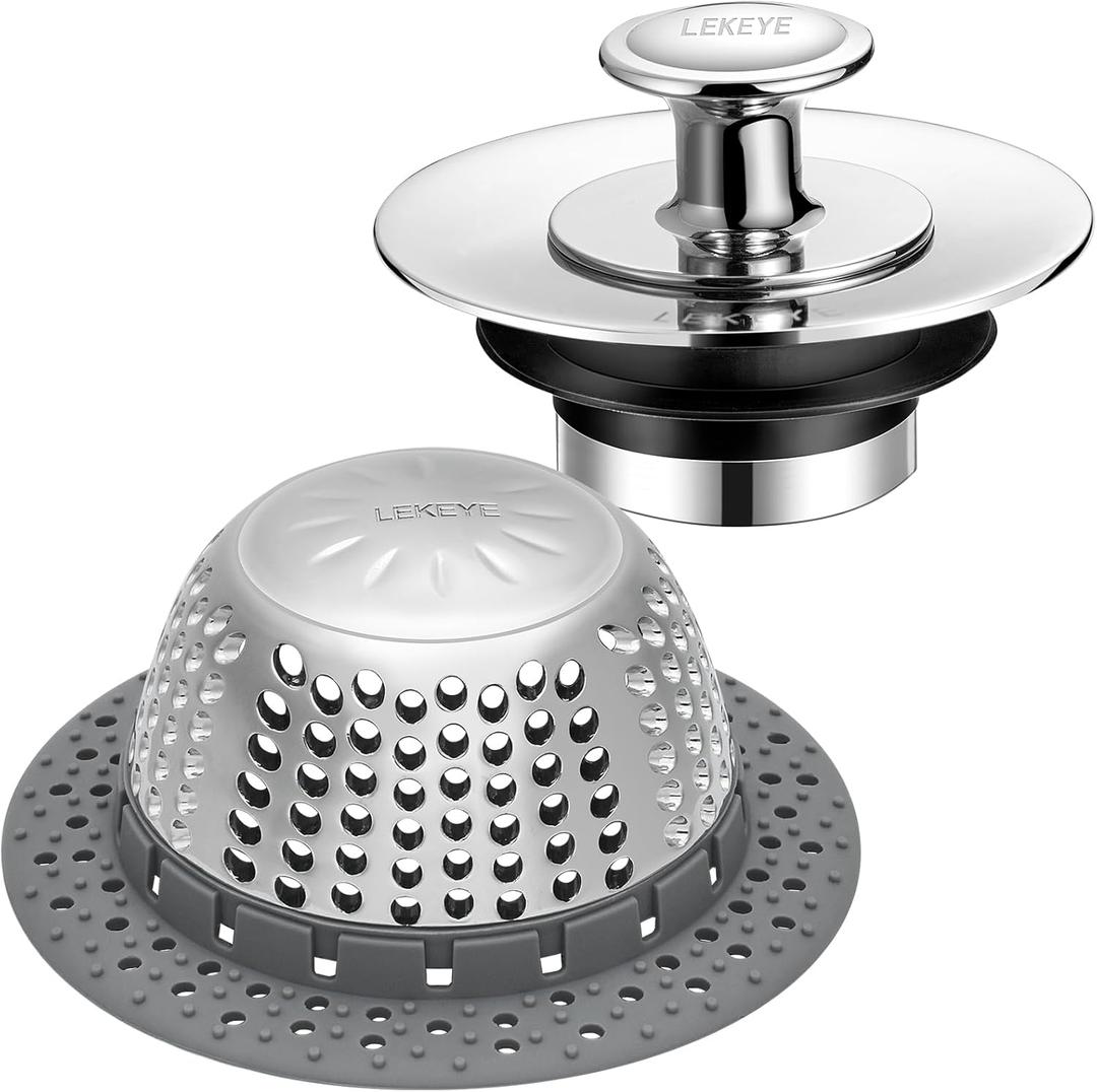 LEKEYE Shower Drain Hair Catcher | Bathtub Stopper/Shower Drain Cover/Drain Protector for Bathtub and Bathroom