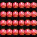 Mini Submersible LED Light, 24pcs Red Waterproof Flameless Candles Tealights, Underwater Battery Powered Tea Lights for Wedding Home Vase Festival Party Decoration