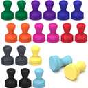 SMART&COOL Silicone Anti Scratch Push Pin Refrigerator Magnets, Thumbtack Magnets for Fridge, Dry Erase Board, Whiteboard, Office, Classroom, School (20 Pack, Multi)