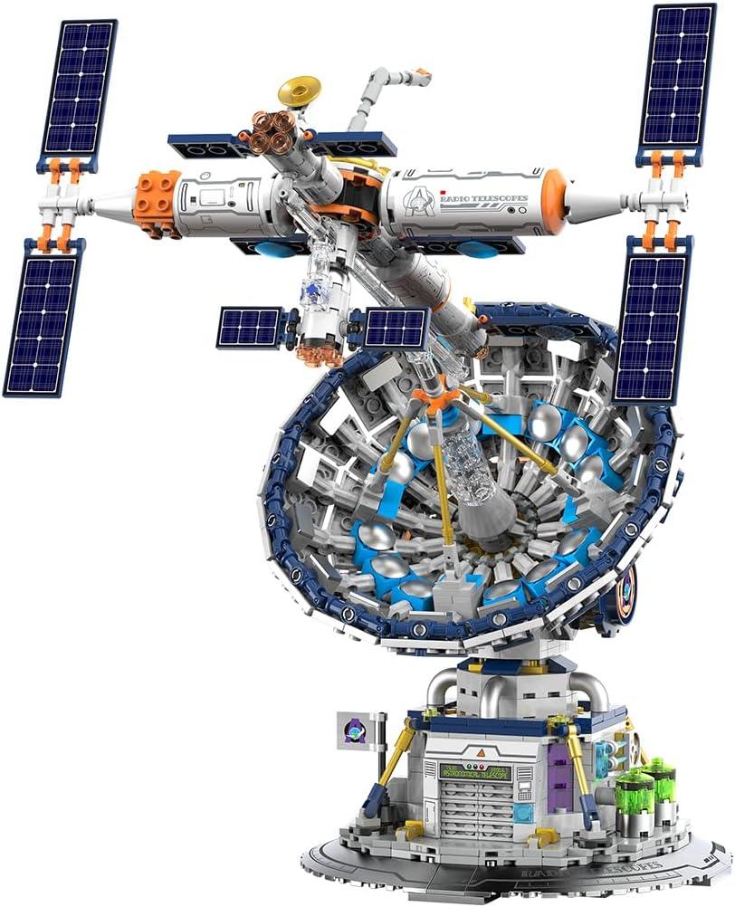 Space Radio Telescope Building Blocks SetsIdeal Gift for Space LoversRadio Telescope Building Blocks Set for Exploring Space1053PCS-Toys Gifts for Adult