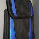 Custom Accessories 4-Piece Anodized Sport Floor Mats, All-Weather Mats for Cars, Trucks, SUVs  Black/Blue