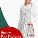 Cozy Adjustable Cross Back Aprons for Women with Pockets Cotton Linen Cooking Kitchen Baking ( No Size )