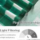 NICETOWN Green White Buffalo Plaid Valance for Windows, Linen Sheer Cafe Curtain Check Rod Pocket Rustic Farmhouse Kitchen Window Treatment for Living Room Bedroom, 1 Panel, 42" W x 18" L