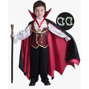 Spooktacular Creations Halloween Gothic Vampire Costume Kids, Deluxe Halloween Vampire Costumes for Dress Up, Role Play, 3-4 Years Old