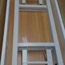 sogesfurniture Small Computer Desk 31.5 inches Folding Table No Assembly Sturdy Writing Desk Folding Desk for Small Spaces, Teak Color Desktop and Black Steel Frame, Teak & White