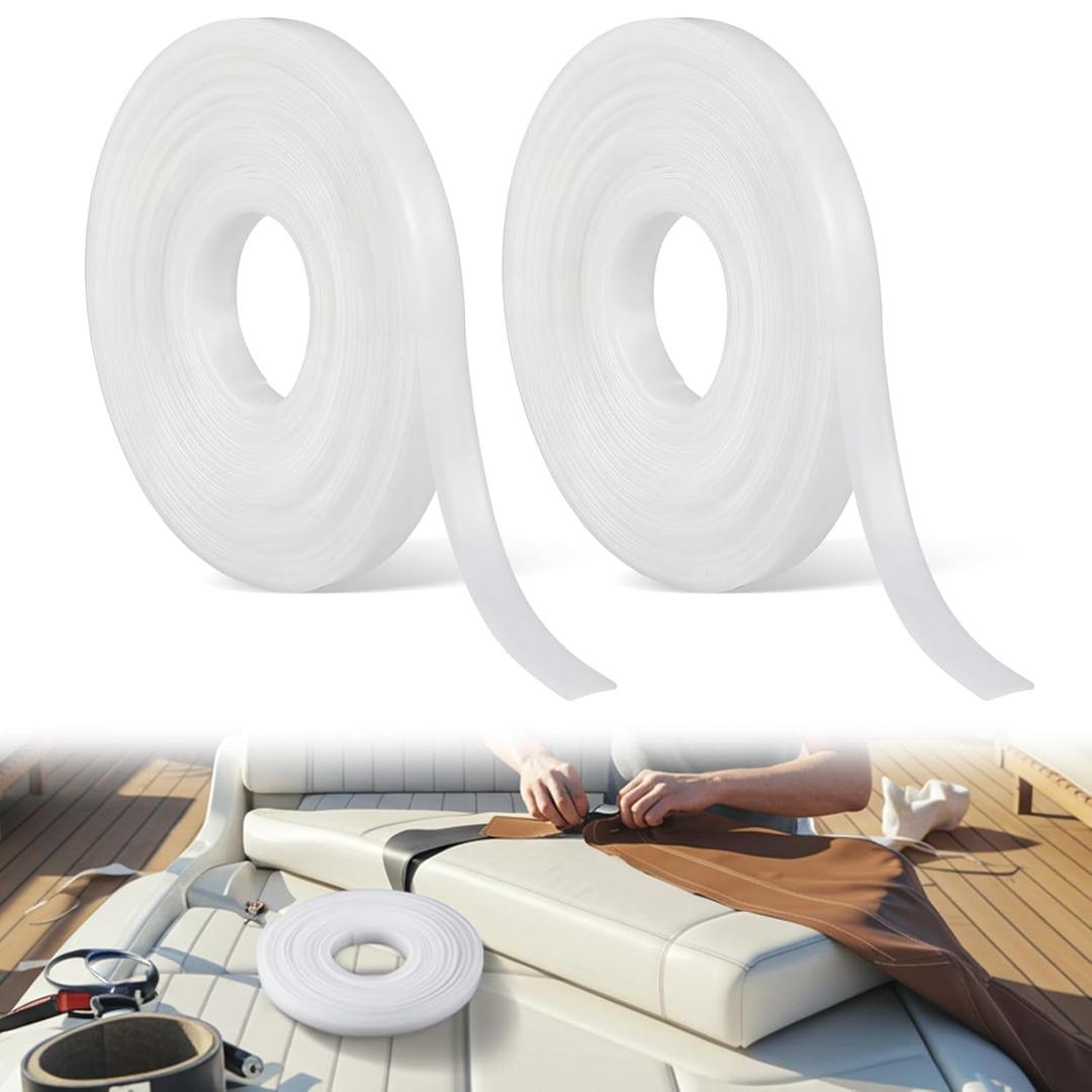 Dansydaisy 2 Roll 21 Yards Plastic Tack Strip 1/2 Plastic Upholstery Tack Strip, Marine Grade Waterproof, Not Cardboard, for Auto Boat Furniture Upholstery