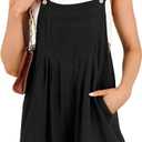 ANRABESS Women's Summer Casual Rompers Bib Short Overalls Loose Linen Jumpsuit Beach Outfits Travel Vacation Clothes (X-Large, Black)