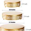 Coloch 3 Pieces Golden Cake Stand Set, 8/10/12 Inch Round Metal Dessert Display Stand Decorative Cake Holder Cupcake Pastry Candy Display Plate for Wedding, Party, Birthday, Event