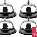 1InTheOffice Call Bell, Service Bell, 3/8" Diameter Desk Call Bell Chrome Finish for Hotels, Schools, Restaurants, Reception Areas, Hospital (4)