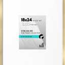 Americanflat 18x24 Poster Frame with Polished Plexiglass - Use as 8x10 Frame with Mat or Display 18x24 Photo Without Mat - Streamline Collection - Thin Border Picture Frames for Wall - Gold