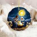 5 x Holy Family Nativity Ornament 2025  Baby Jesus, Mary & Joseph  Religious Christmas Decor  Christian Faith Ornament Gift for Family, Church, Friends, Catholic, Christian Decor