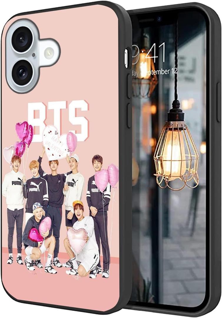 Compatible for iPhone 16 Case, Cool Unique Design Soft TPU Shockproof Case for Men/Women/Girl/Boy(Fashion-BTS-10)