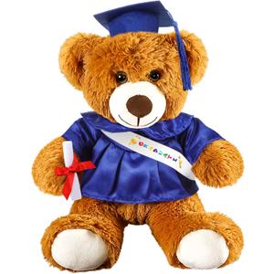 Foilswirl Graduation Bear 2025 with Gown Cap Tassel Graduation Stuffed Animal Plush Bear Toy for Class of 2025 Prek Preschool Kindergarten High School College Graduate Gift (14,Royal Blue)