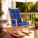 Outdoor Rocking Chair Cushion Set Waterproof Weather Resistant Tufted with Ties, Non-Slip High Back Chair Pads for Garden Patio Wooden Rockers