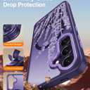 Goodon for Galaxy S24 Case, Wireless Charging Compatible, Shockproof Translucent Matte Cover - Cute Floral Design Phone Case for Women Girls - Elegant Lavender