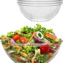 BESTVIP 4 Pack 150 Ounce Clear Plastic Serving Bowls, Disposable 11.6" Party Bowls for Chips/Salad/Candy/Snacks, Stackable Buffet Containers for Christmas, Holiday, Weddings, Showers/Events, Reusable