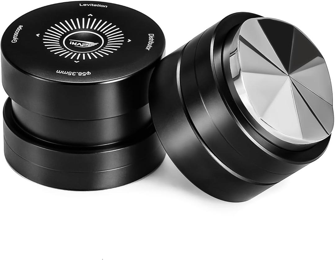 IKAPE 53.3MM Newly Upgrade Espresso Coffee Distributor, Coffee Dual-Bearing & High-Speed Distribution Tools, Adaptive Height Coffee Tamper Leveler for 54mm Portafilters
