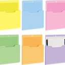 Fuutreo 6 Pcs Magnetic Wall File Organizer Magnetic Wall File Holder Refrigerator Magazine Holder for Mail Letters Paper (Macaron Color,Vertical-large)