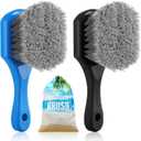 Remerry 2 Pcs Beach Sand Remover Brush with Drawstring Bag, Beach Accessories Scrub Brushes for CleaningSoft Bristle Brush for Summer Vacation Water Sports Volleyball Party (Grey) (Gray)
