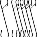 6Pcs S Hooks Hanging 12 inch Heavy Duty Large S Hooks with Safety Buckle, Long S Hook for Hanging Plant, Utility Hooks, Long Heavy Duty Hanging Hooks for Kitchen, Bathroom, Garden, Indoor, Outdoor