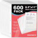 600 Pack Sheet Protectors 8.5 x 11 inch Clear Page Protectors for 3 Ring Binder, Plastic Sleeves for Papers, Document