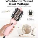 Aima Beauty Travel Hair Dryer Brush Dual Voltage Blow Dryer Brush Hot Air Brush with Oval Barrel 360Airflow for Smooth, Negative Ionic Frizz-Free Drying/Straightening/Voluming, Pink