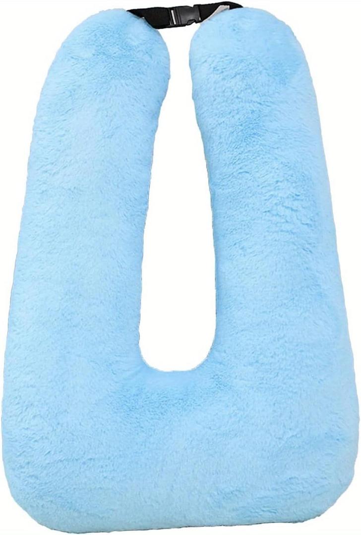 Travel Pillow Car Hold Pillow Removable U-Shaped Pillow Sleeping Reading Pillows for Long Distance Travel Essentials Support Head and Neck on Road Trips Blue